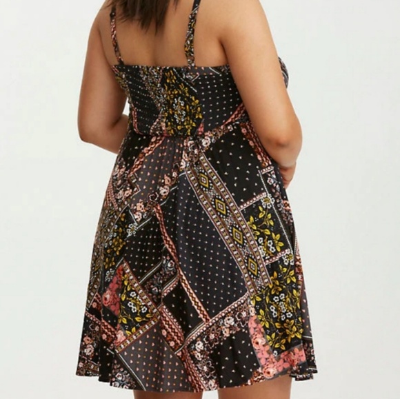 Torrid Floral Patch Work Skater Dress - Picture 2 of 2